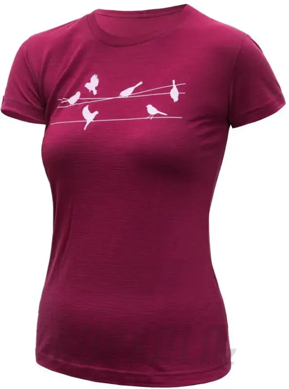 Akční Nabídka Sensor Merino Active SONGBIRDS dámské triko, kr. rukáv, lilla