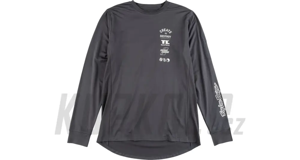 Odeslání Ihned Dres Troy Lee Designs s dlouhým rukávem Ruckus Ride Tee Destroy Carbon