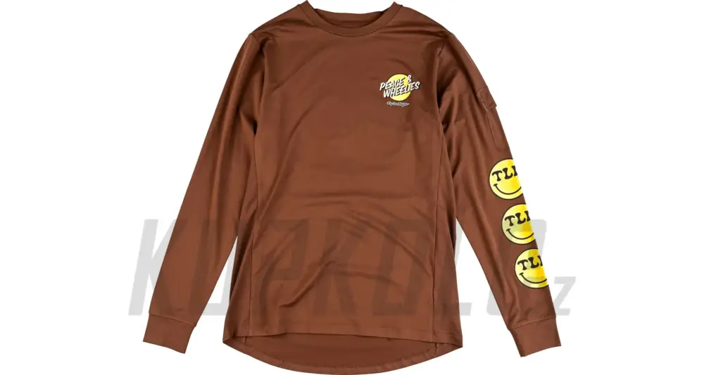 Novinka Dres Troy Lee Designs s dlouhým rukávem Ruckus Ride Tee Wheelies Chocolate