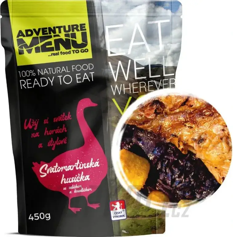 Levný AdventureMenu Svatomartinská husička se zelíčkem a knedlíčkem