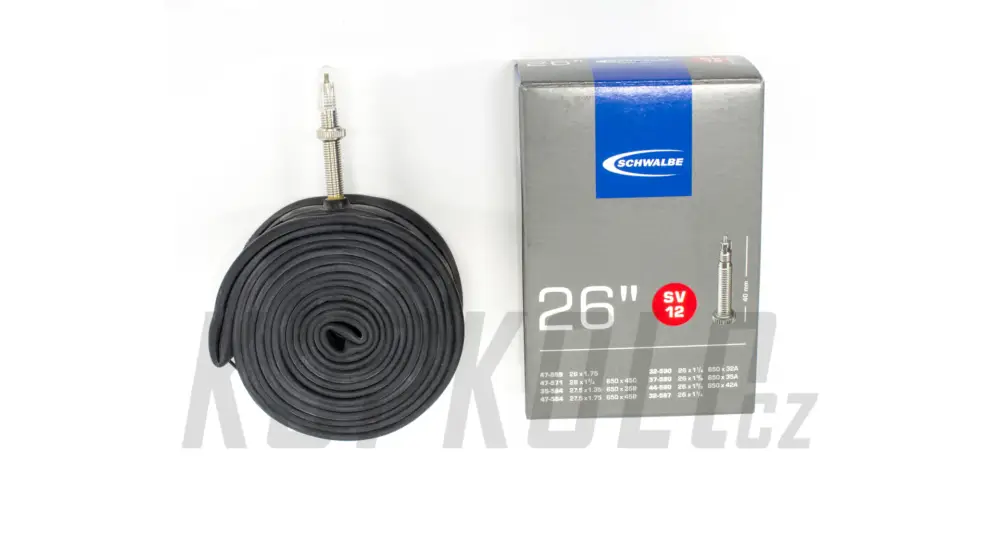 Originální Duše MTB Schwalbe SV12A - 26x1,25-1,75 (32/47-559/590) pro silniční a trenažerové pláště