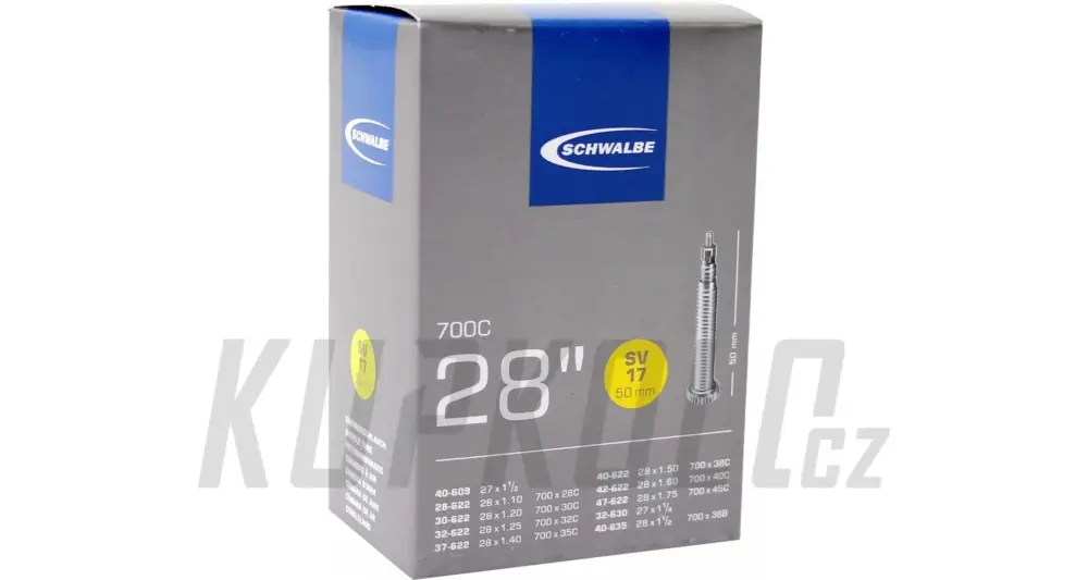 Duše cross Schwalbe SV17, galuskový ventil 700x28-47, 50mm Objednat Nyní