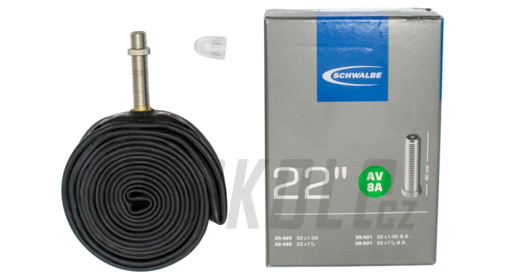 22" Duše Schwalbe AV8A 25/28-489/501 auto-ventilek Výhodná Nabídka