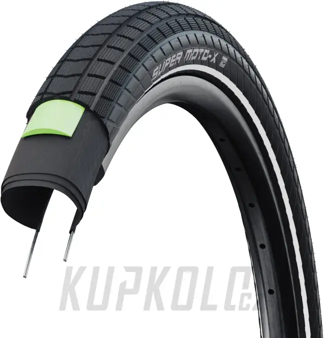 Nejprodávanější 26" Schwalbe plášť Super Moto-X, Addix Performance, DD GreenGuard, černá - reflexní pruh