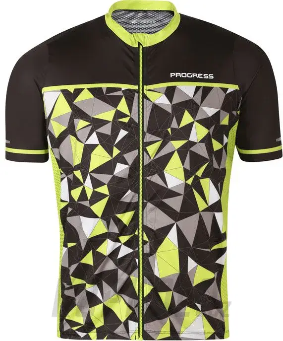 Cenově Výhodný Progress REPRESENT pánský cyklistický dres, černá/limetka