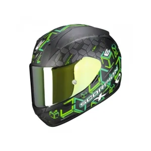 Moto přilba SCORPION EXO-390 CUBE matná černo/zelená Cenová Bomba