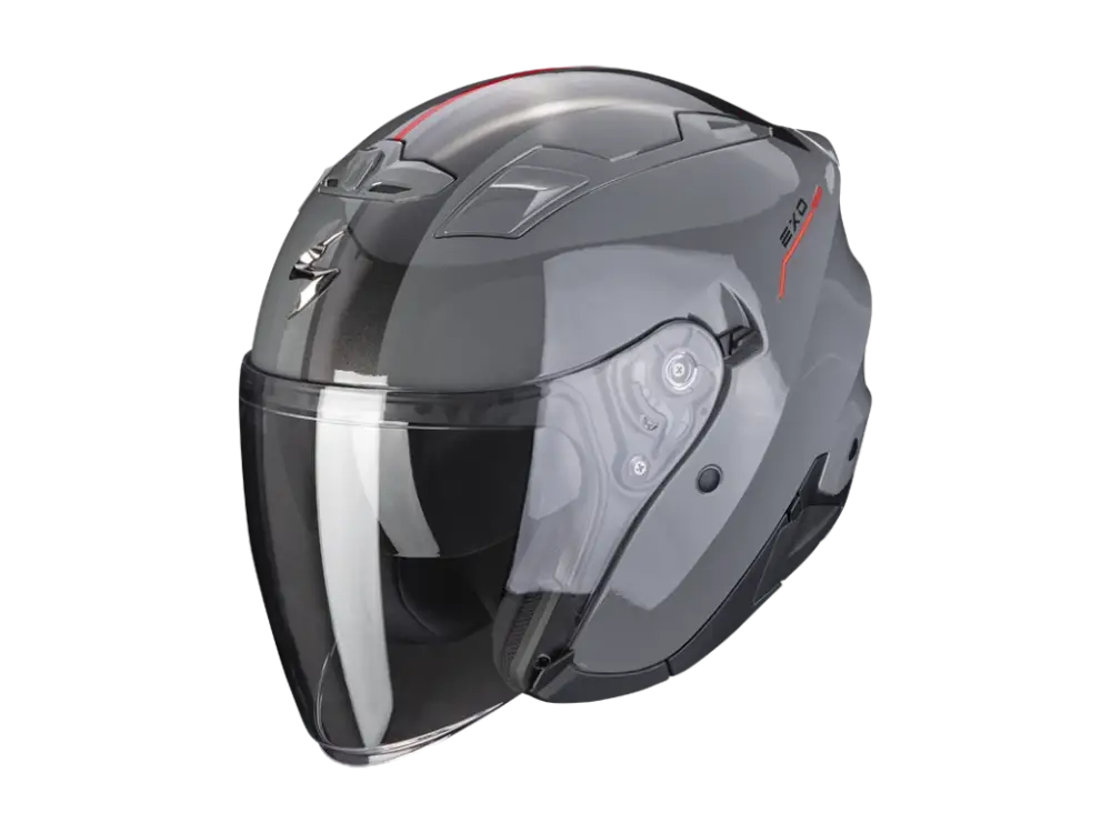 Moto přilba SCORPION EXO-230 SR cementová šedo/červená Vrácení Zdarma