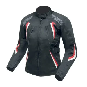 Dámská textilní moto bunda CYBER GEAR MONICA, černo-červeno-bílá Tovární Cena