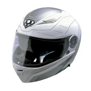 Moto helma Yohe 950-16 bílá / šedá Top Prodej
