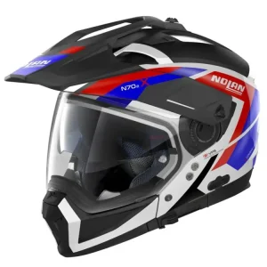 Moto helma Nolan N70-2 X Grandes Alpes N-Com Metal White 26 Ověřený