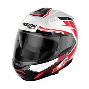 Oblíbený Moto helma Nolan N100-6 Surveyor Metal White/Red N-COM 23