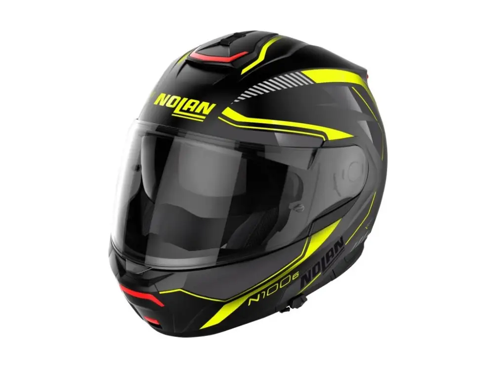 Nejlepší Volba Moto helma Nolan N100-6 Surveyor Flat Black/Yellow N-COM 22