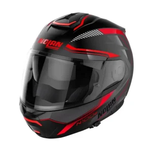 Bezpečná Platba Moto helma Nolan N100-6 Surveyor Flat Black/Red N-COM 21