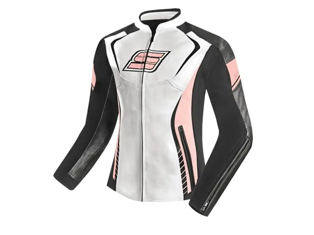 Dámská kožená moto bunda SPARK LINA, růžová Speciální Cena