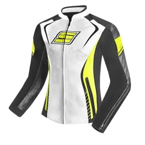 Dámská kožená moto bunda SPARK LINA, fluo Cenová Bomba