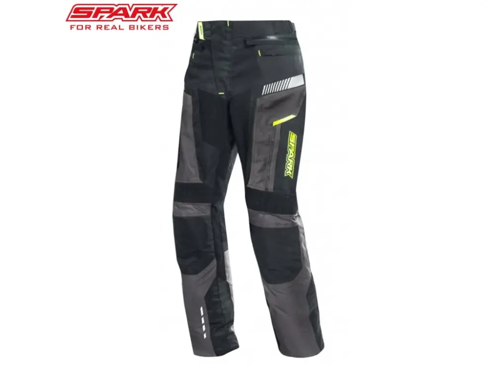 Pánské textilní moto kalhoty SPARK RAZOR, fluo Zlevněný