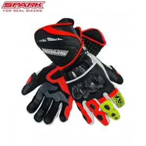 Zlevněný Pánské kožené moto rukavice SPARK APEX, červené