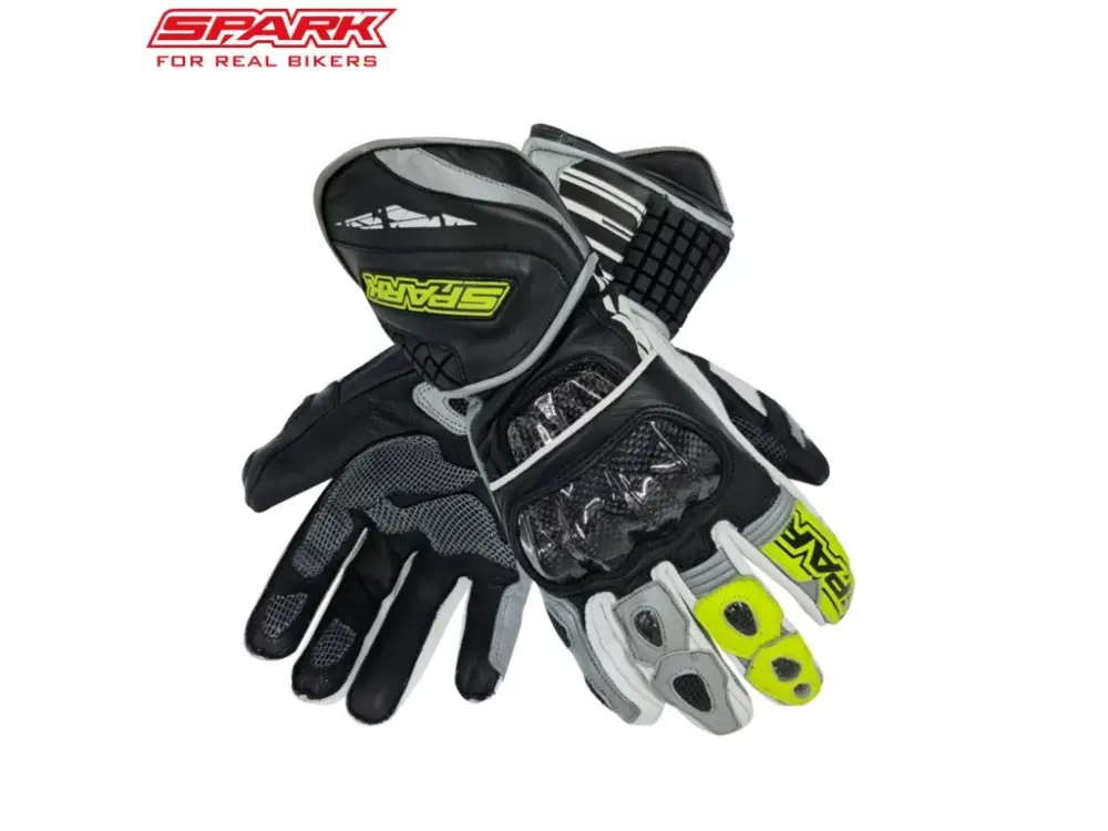 Must-Have Pánské kožené moto rukavice SPARK APEX, šedé