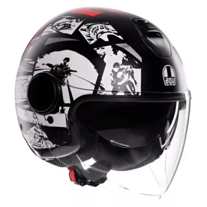 AGV ETERES E2206 HISTORY MATT BLACK/WHITE/RED vel. XS Originální