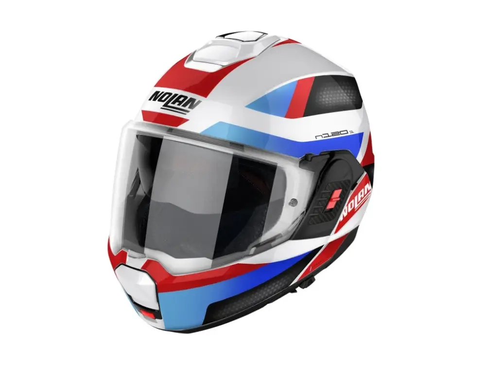 Moto helma Nolan N120-1 Subway N-com Metal Whlite 24 Nejprodávanější