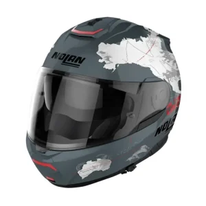 Časově Omezené Moto helma Nolan N100-6 Legend Checa Slate Grey N-COM 30