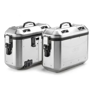 Nakupujte Hned DLMK36APACK2 pravý + levý kufr GIVI Dolomiti 36 Trekker hliníkový stříbrný (boční), objem 2x36 ltr.