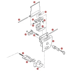 Z1384R pružinka a kulička zámku pro kufry E260/E350/E450/E470/V46 (plast) Vrácení Zdarma