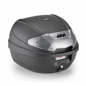 E300NT2B TECH kufr GIVI černý, stříbrné plexi, nové zavírání (Monolock s plotnou), objem 30 ltr. Autentický