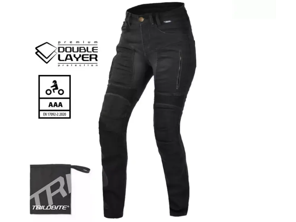 Trilobite Parado doublelayer AAA slim fit ladies jeans long black level 2 vel. 26 Cenově Výhodný