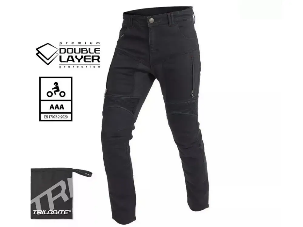 Hit Sezóny Trilobite Parado doublelayer AAA skinny fit men jeans black level 2 vel. 30
