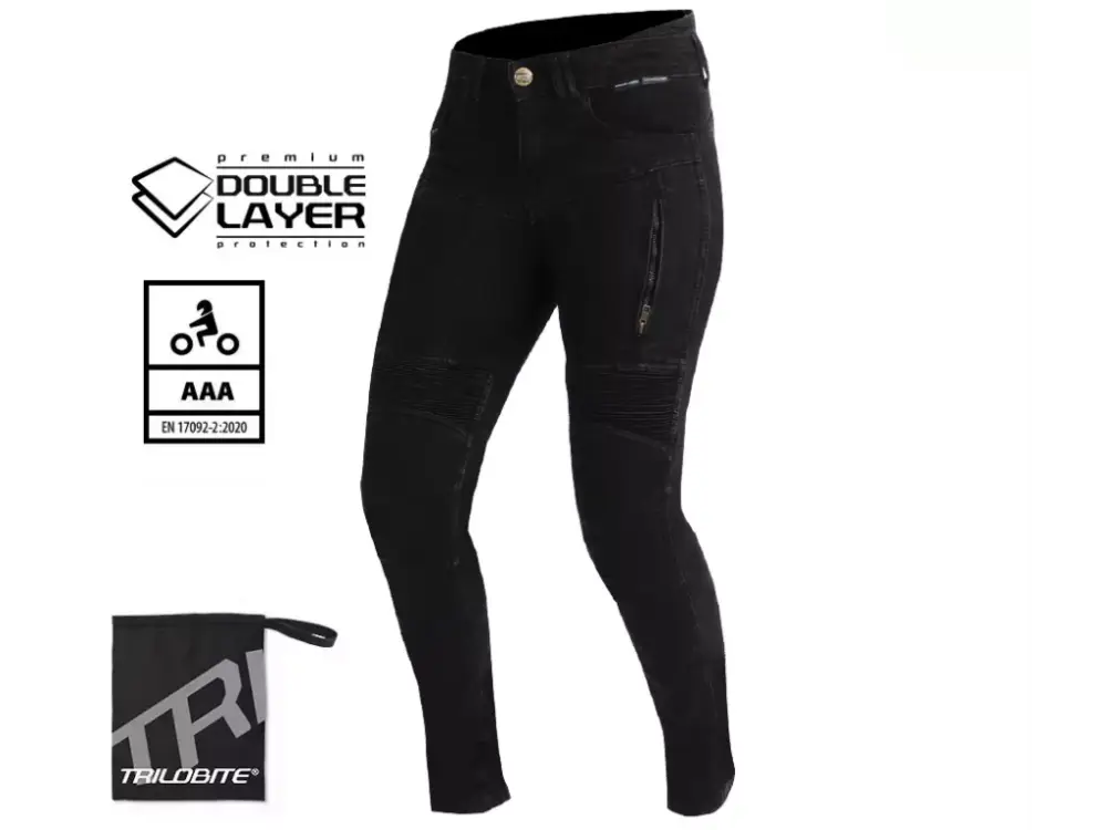 Trilobite Parado doublelayer AAA skinny fit ladies jeans long black level 2 vel. 30 Výhodná Nabídka