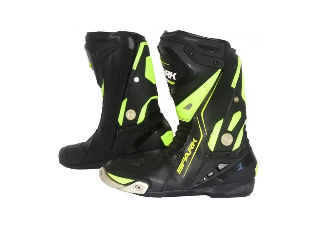 Vrácení Zdarma Cestovní moto boty Spark Silverstone, černé-fluo