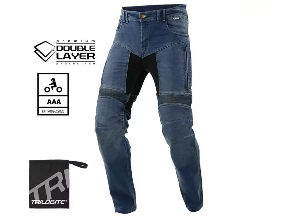 Sezónní Sleva Trilobite Parado doublelayer AAA skinny fit men jeans long blue level 2 vel. 30