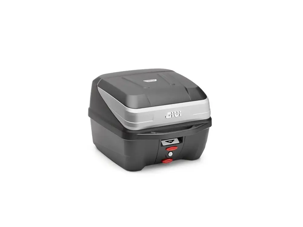 B32N BOLD kufr GIVI černý (Monolock s vlastní plotnou), objem 32 ltr., stříbrný plast na víku Víkendová Akce