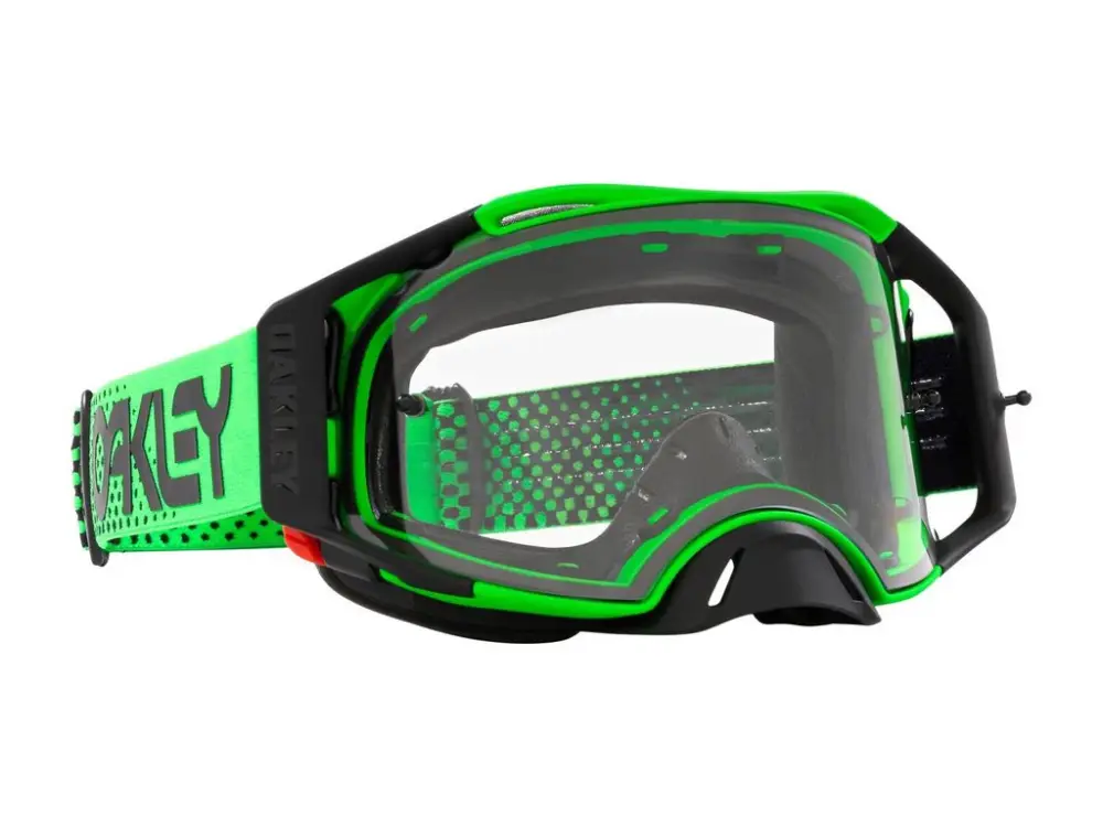Aktuální Oakley goggles Airbrake MX Moto Green B1B with Clear visor