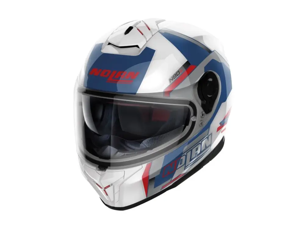 Moto helma Nolan N80-8 Wanted N-com Metal White 75 Vrácení Zdarma