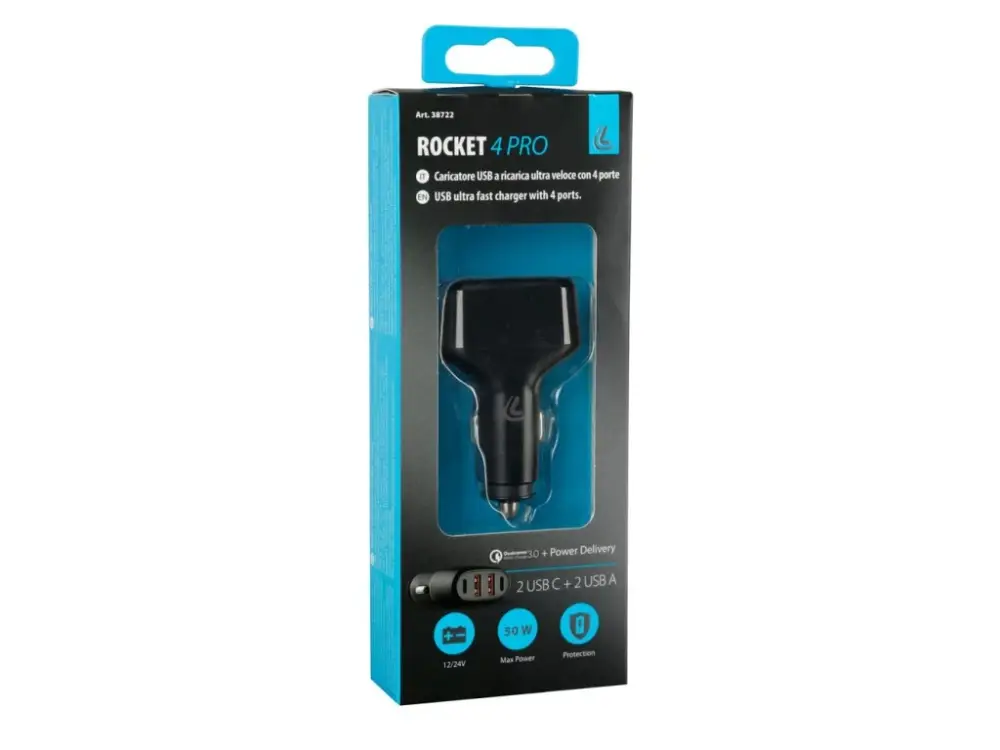 Nízká Cena 38722 Rocket 4 Pro, nabíječka se 4 porty USB - PD / QC 3.0 - 50 W - 12/24 V