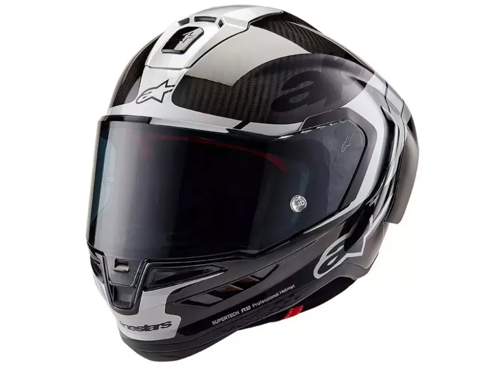 Nejprodávanější Alpinestars Supertech R10 Element black/carbon silver/black glossy helmet vel. L