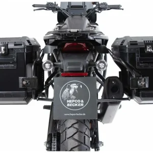 Side carrier cutout stainless steel incl Xplorer black sideboxes for Harley Davidson Pan America (2021-) Kup Teď