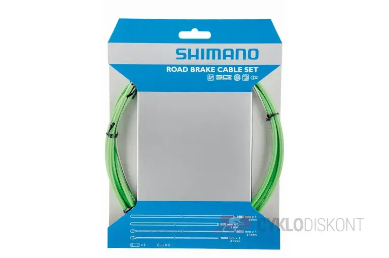 Akční Nabídka Silniční brzdový set Shimano Road Brake Cable set zelený