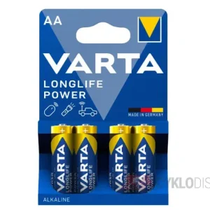 Baterie alkalická Varta Longlife Power AA, LR06, blistr 4ks Výhodná Nabídka