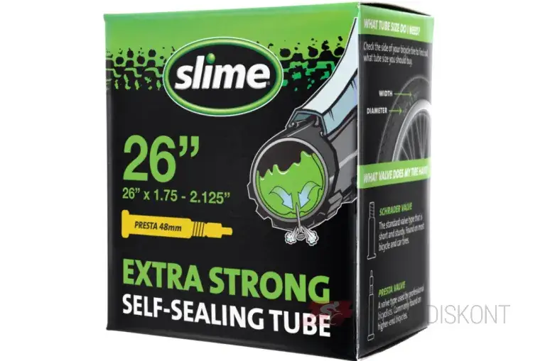 Vysoce Kvalitní Duše proti defektu SLIME Extra Strong 26x1,75-2,125 FV (galuskový ventilek) s tmelem