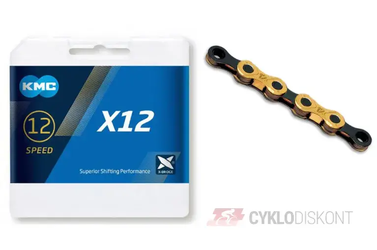 Řetěz KMC X12 Ti-N Gold/Black 126 článků Must-Have