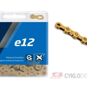 Cenově Výhodný řetěz na elektrokolo KMC e12 Ti-N Gold 130 článků