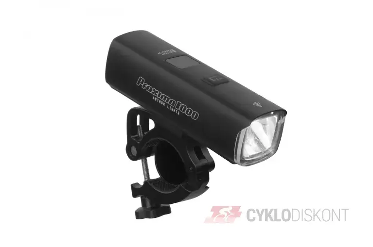 Výhodná Nabídka přední dobíjecí světlo AUTHOR Proxima 1000 lm / HB 25-32 mm USB