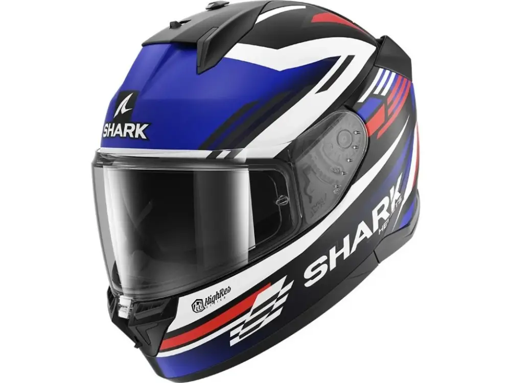 Integrální helma SHARK D-SKWAL 3 FIRSTLAP MAT bílá černá modrá Omezená Nabídka