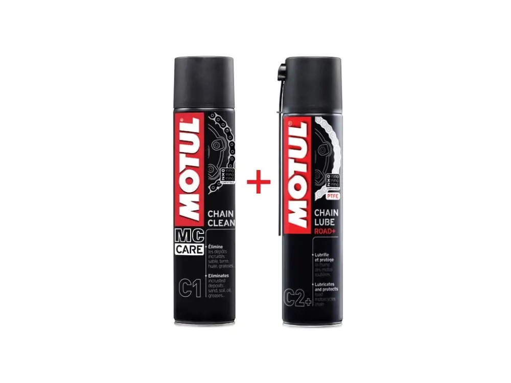 sada čistič Motul C1 Chain Clean a mazání Motul C2+ Chain Lube Road Plus 400 ml Finální Výprodej