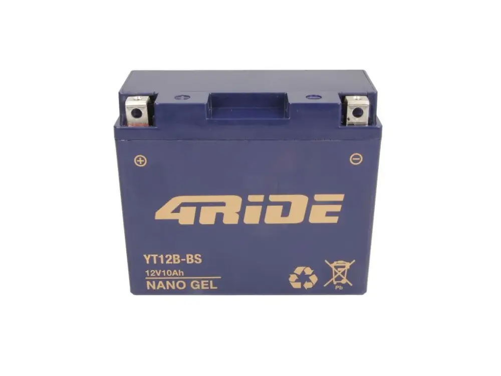 Autentický Moto baterie 4RIDE YT12B-BS, 12V 10Ah NANO GEL
