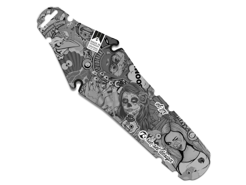 Levný Zadní blatník Riesel RIT:ZE Stickerbomb ultra black
