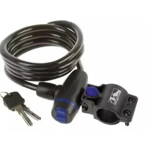 Zámek spirála M-WAVE 8x1500mm s Clip-on držákem na sedlovku , kouřový,2 klíče. Jen Po Omezenou Doba
